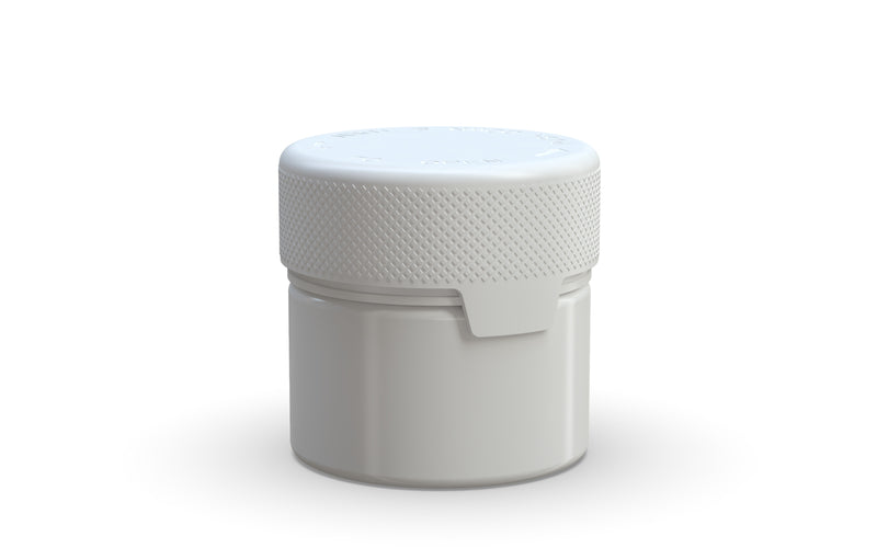 60CC/2FL.OZ/60ML Aviator CR - Container With Inner Seal & Tamper - Opaque White With Opaque White Lid - Copackr.com
