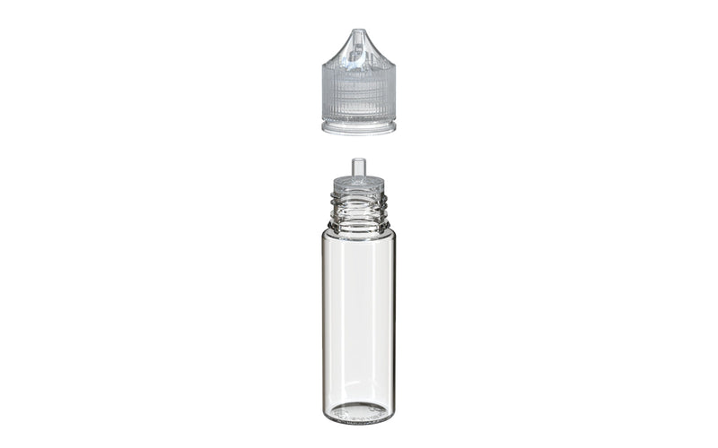 Chubby Gorilla - 50ml Unicorn Bottle - Clear Bottle / Natural Cap - V3 - With Reducer Tip - Copackr.com