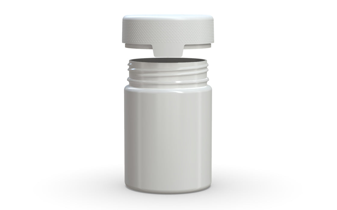 650 CC/21,5 FL.OZ/650 ML Aviator CR – XL-Behälter mit Innendichtung & Tamper – Undurchsichtiges Weiß mit undurchsichtigem weißen Deckel
