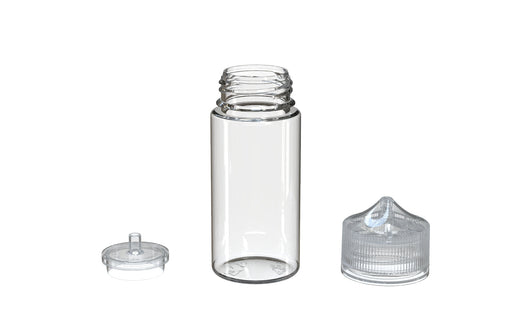 Chubby Gorilla - 100ML Unicorn Bottle - Clear Bottle / Natural Cap - V3 - With Reducer Tip - Copackr.com