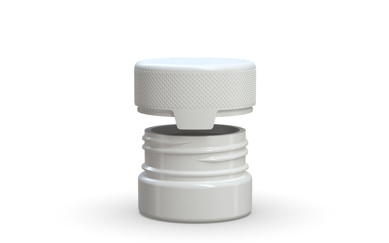 30CC/1FL.OZ/30ML Aviator CR - Container With Inner Seal & Tamper - Opaque White With Opaque White Lid - Copackr.com