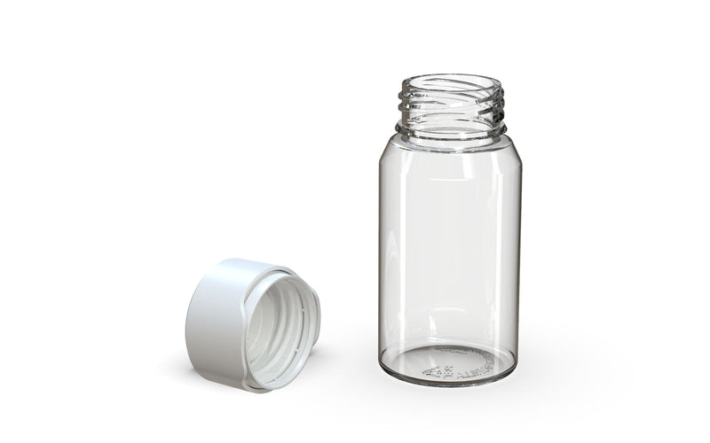 Chubby Gorilla Aviator Shot Bottle 60ml Mini - Clear bottle & White Cap - Copackr.com