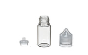 Chubby Gorilla - 30ML Stubby Unicorn Bottle - Clear Bottle / Natural Cap - V3 - With Reducer Tip - Copackr.com