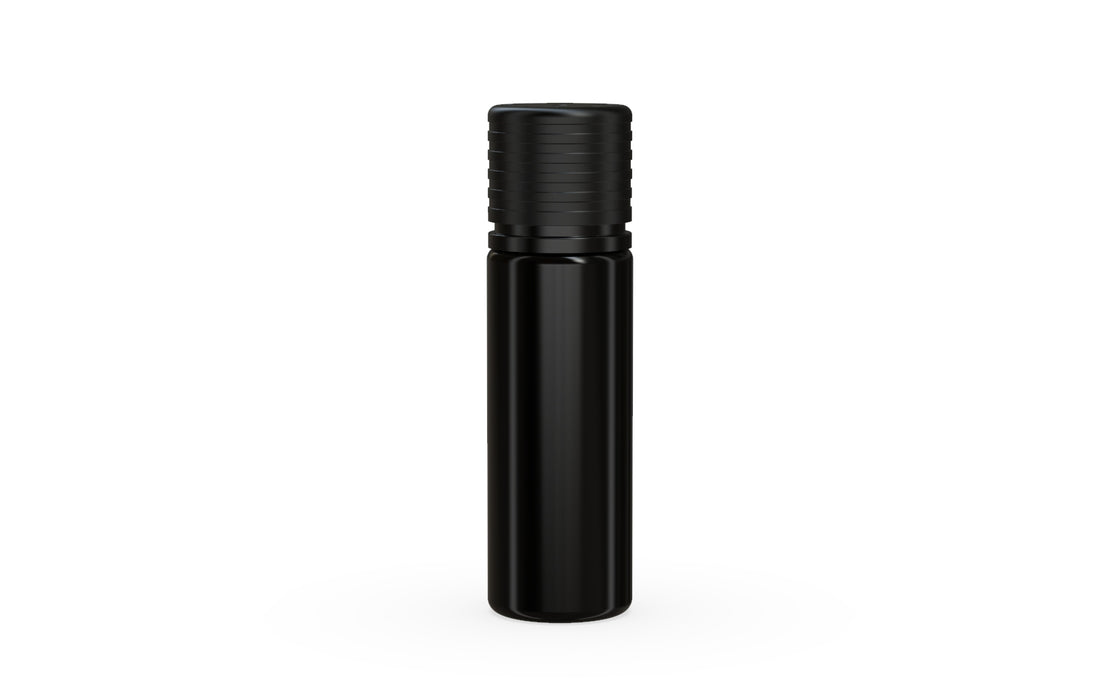 Chubby Gorilla Spiral CR 16.5ML unicorn bottle, opaque black bottle with opaque black child-resistant cap