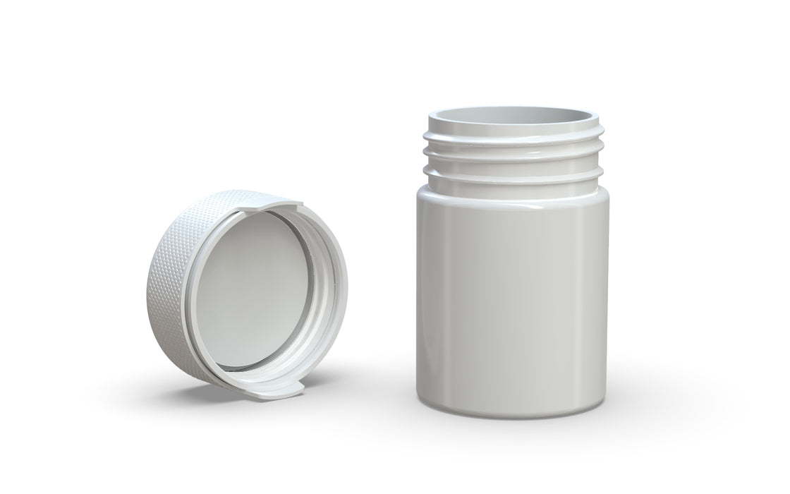 120CC/4OZ/120ML Aviator CR - Container With Inner Seal & Tamper - Opaque White With Opaque White Lid