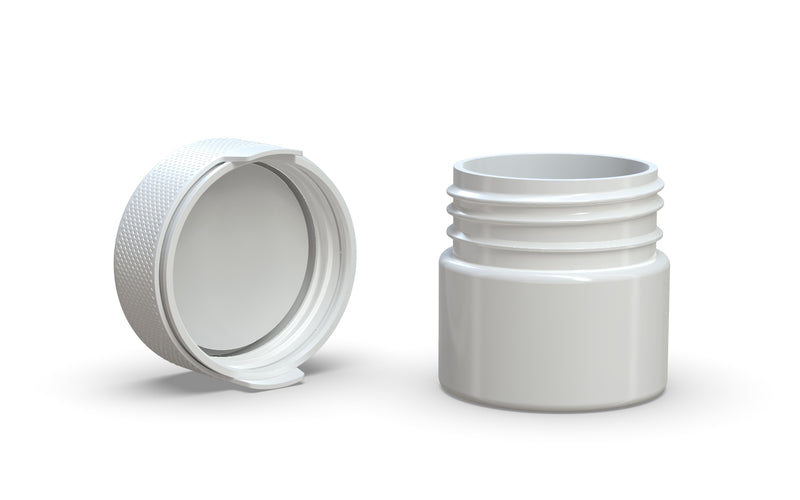 60CC/2FL.OZ/60ML Aviator CR - Container With Inner Seal & Tamper - Opaque White With Opaque White Lid - Copackr.com