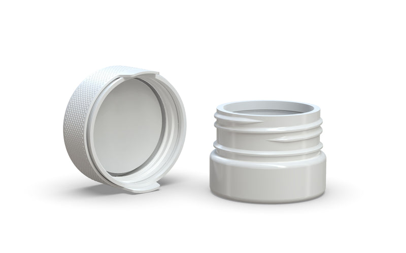 30CC/1FL.OZ/30ML Aviator CR - Container With Inner Seal & Tamper - Opaque White With Opaque White Lid - Copackr.com