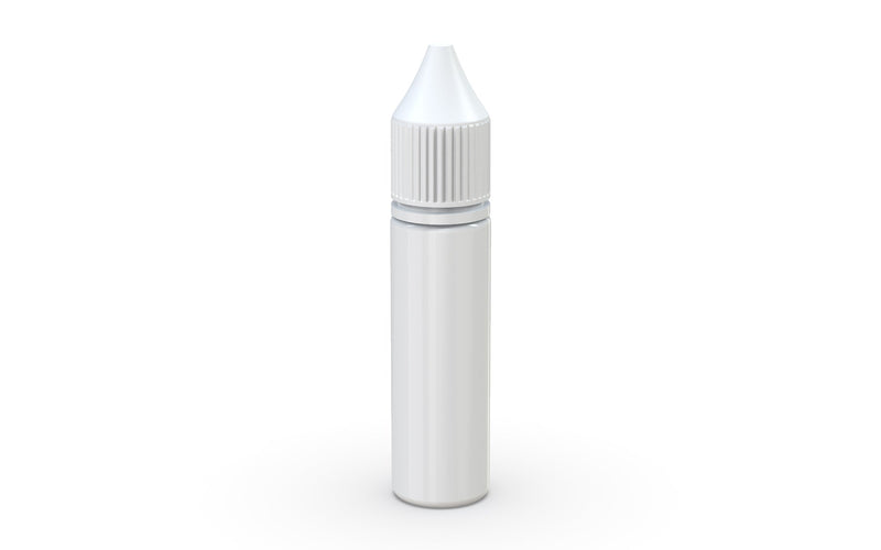 Chubby Gorilla - 20ML Unicorn Bottle - Solid White Bottle / White Cap - V3 - With Reducer Tip - Copackr.com