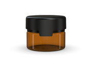 220CC/7.5FL.OZ/220ML Aviator CR - XL Container With Inner Seal & Tamper - Translucent Amber With Opaque Black Lid - Copackr.com