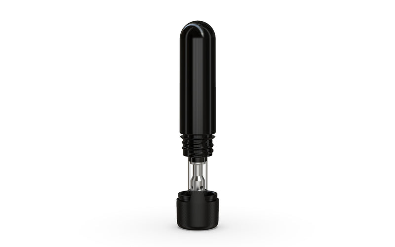 510 Cartridge Aviator CR Container Round Top - Opaque Black With Opaque Black Lid - Copackr.com