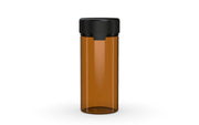 240CC/8FL.OZ/240ML Aviator CR - Container With Inner Seal & Tamper - Translucent Amber With Opaque Black Lid - Copackr.com