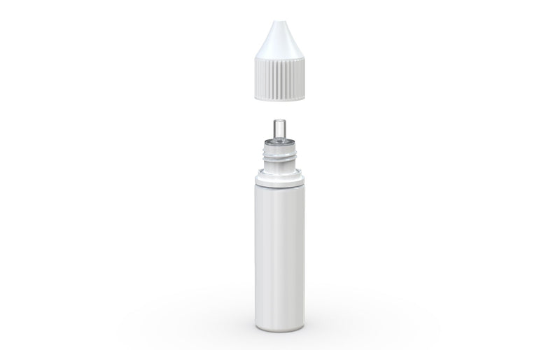 Chubby Gorilla - 20ML Unicorn Bottle - Solid White Bottle / White Cap - V3 - With Reducer Tip - Copackr.com