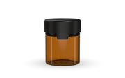 90CC/3FL.OZ/90ML Aviator CR - Container With Inner Seal & Tamper - Translucent Amber With Opaque Black Lid - Copackr.com