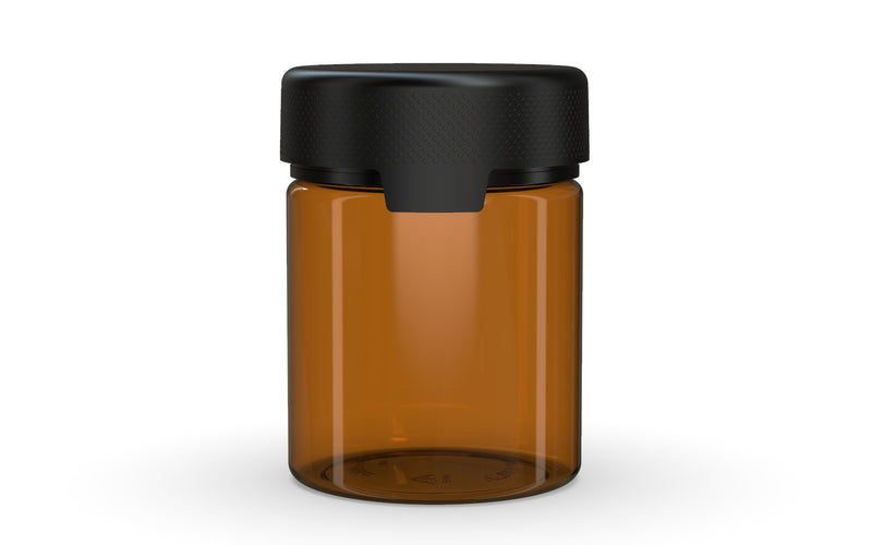 550CC/18.5FL.OZ/550ML Aviator CR - XL Container With Inner Seal & Tamper - Translucent Amber With Opaque Black Lid - Copackr.com