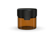 60CC/2FL.OZ/60ML Aviator CR - Container With Inner Seal & Tamper - Translucent Amber With Opaque Black Lid - Copackr.com