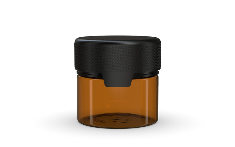 60CC/2FL.OZ/60ML Aviator CR - Container With Inner Seal & Tamper - Translucent Amber With Opaque Black Lid - Copackr.com