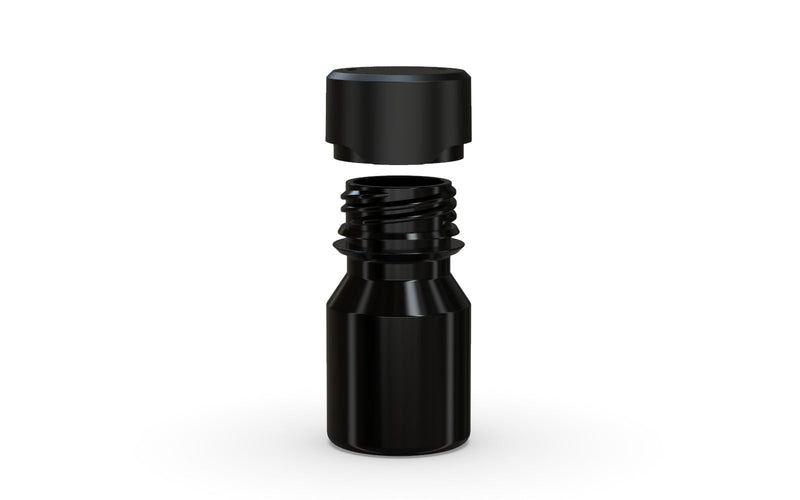 Chubby Gorilla Aviator Shot Bottle 30ml - Black bottle & Black Cap - Copackr.com
