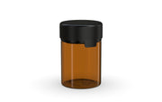 120CC/4FL.OZ/120ML Aviator CR - Container With Inner Seal & Tamper - Translucent Amber With Opaque Black Lid - Copackr.com