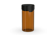 180CC/6FL.OZ/180ML Aviator CR - Container With Inner Seal & Tamper - Translucent Amber With Opaque Black Lid - Copackr.com