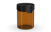 550CC/18.5FL.OZ/550ML Aviator CR - XL Container With Inner Seal & Tamper - Translucent Amber With Opaque Black Lid - Copackr.com
