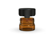 30CC/1FL.OZ/30ML Aviator CR - Container With Inner Seal & Tamper - Translucent Amber With Opaque Black Lid - Copackr.com