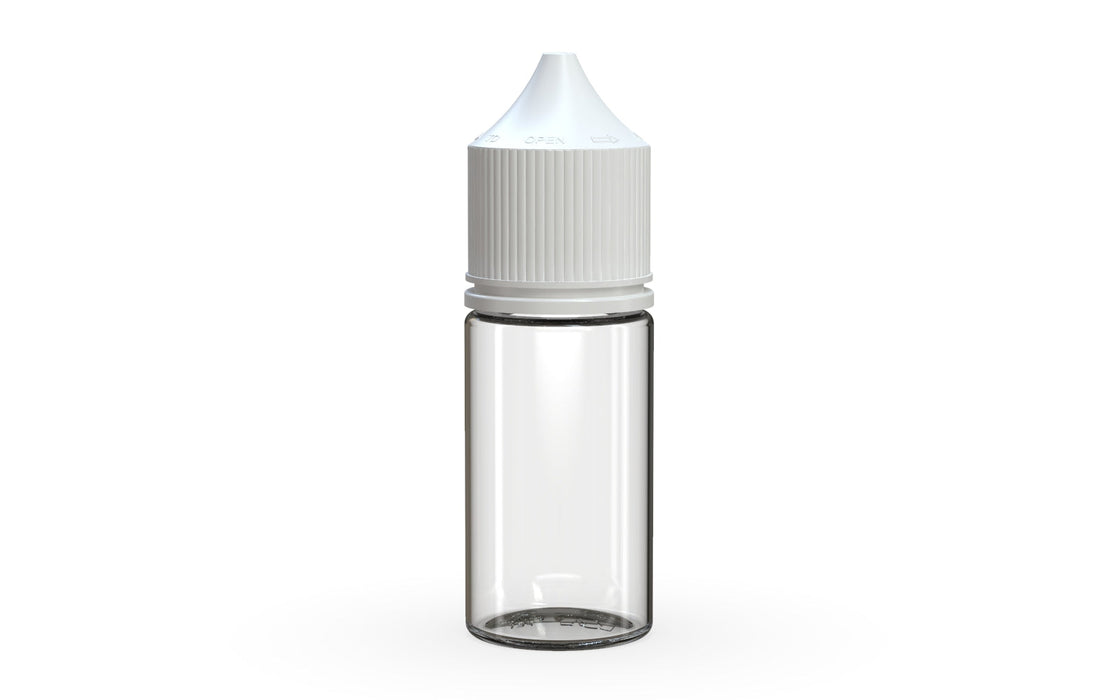 Chubby Gorilla – 30 ml Stubby Produktionsbereite Einhornflasche – Klare Flasche/Weißer Verschluss – V3