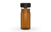 180CC/6FL.OZ/180ML Aviator CR - Container With Inner Seal & Tamper - Translucent Amber With Opaque Black Lid - Copackr.com