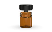 90CC/3FL.OZ/90ML Aviator CR - Container With Inner Seal & Tamper - Translucent Amber With Opaque Black Lid - Copackr.com