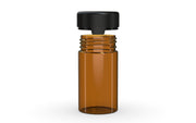 150CC/5FL.OZ/150ML Aviator CR - Container With Inner Seal & Tamper - Translucent Amber With Opaque Black Lid - Copackr.com
