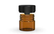 60CC/2FL.OZ/60ML Aviator CR - Container With Inner Seal & Tamper - Translucent Amber With Opaque Black Lid - Copackr.com