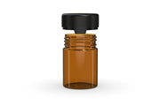 120CC/4FL.OZ/120ML Aviator CR - Container With Inner Seal & Tamper - Translucent Amber With Opaque Black Lid - Copackr.com