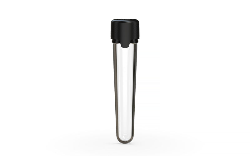 Aviator CR - Tube 100MM with Inner Seal & Tamper - Clear Natural (Transparent) with Opaque Black Lid - Copackr.com