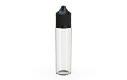 Chubby Gorilla 60ML Unicorn Bottle - Clear Bottle / Black Cap - V3 - With Reducer Tip - Copackr.com
