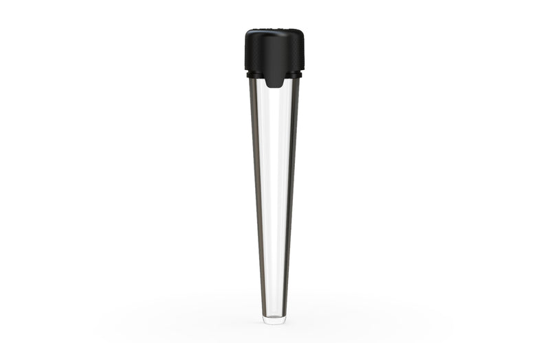 Aviator CR - Tube 113MM with Inner Seal & Tamper - Clear Natural Transparent with Opaque Black Lid - Copackr.com
