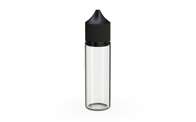 Chubby Gorilla - 50ML Unicorn Bottle - Clear Bottle / Black Cap - V3 - With Reducer Tip - Copackr.com