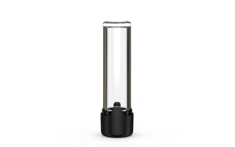 510 Cartridge Aviator CR Container Flat Top - Clear Natural With Opaque Black Lid - Copackr.com