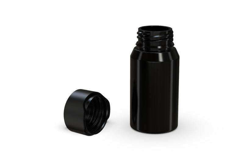 Chubby Gorilla Aviator Shot Bottle 60ml Mini - Black bottle & Black Cap - Copackr.com