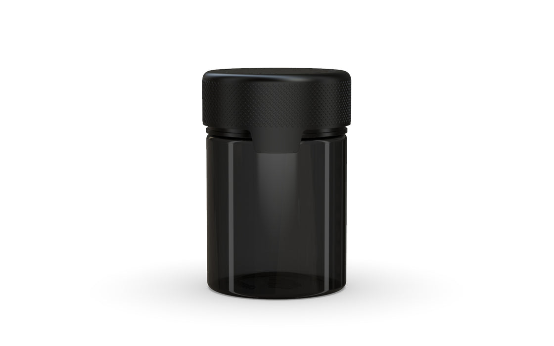 120CC/4OZ/120ML Aviator CR - Container With Inner Seal & Tamper - Translucent Black With Opaque Black Lid