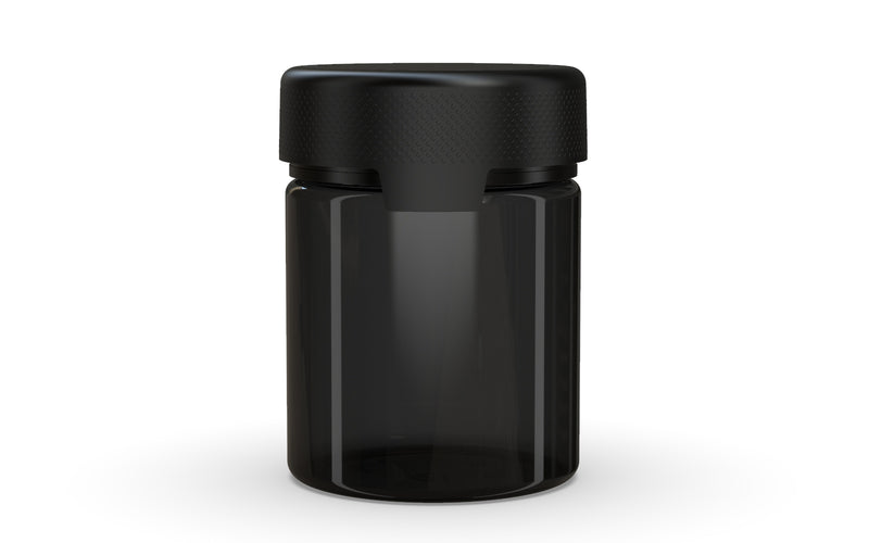 550CC/18.5FL.OZ/550ML Aviator CR - XL Container With Inner Seal & Tamper - Translucent Black With Opaque Black Lid - Copackr.com