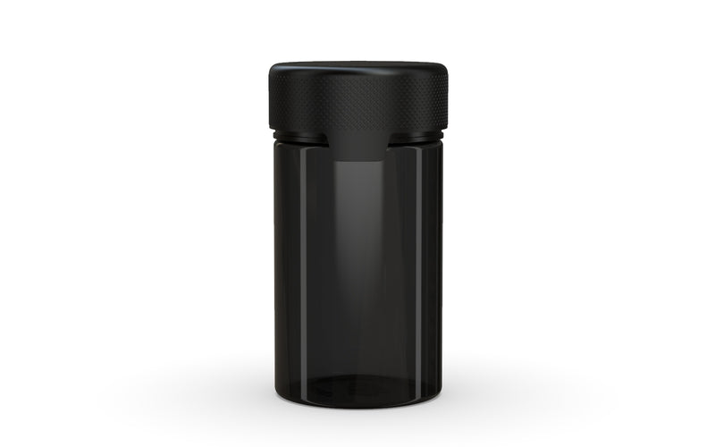 150CC/5FL.OZ/150ML Aviator CR - Container With Inner Seal & Tamper - Translucent Black With Opaque Black Lid - Copackr.com