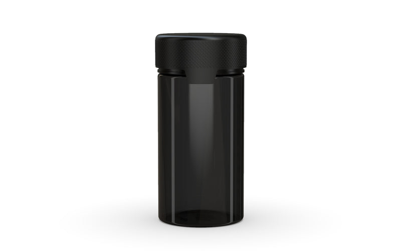180CC/6FL.OZ/180ML Aviator CR - Container With Inner Seal & Tamper - Translucent Black With Opaque Black Lid - Copackr.com