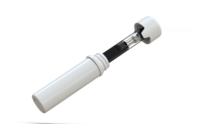 510 Cartridge Aviator CR Container Flat Top - Opaque White With Opaque White Lid - Copackr.com