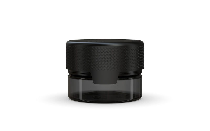 30CC/1FL.OZ/30ML Aviator CR - Container With Inner Seal & Tamper - Translucent Black With Opaque Black Lid - Copackr.com
