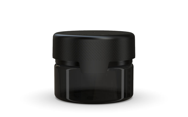 220CC/7.5FL.OZ/220ML Aviator CR - XL Container With Inner Seal & Tamper - Translucent Black With Opaque Black Lid - Copackr.com