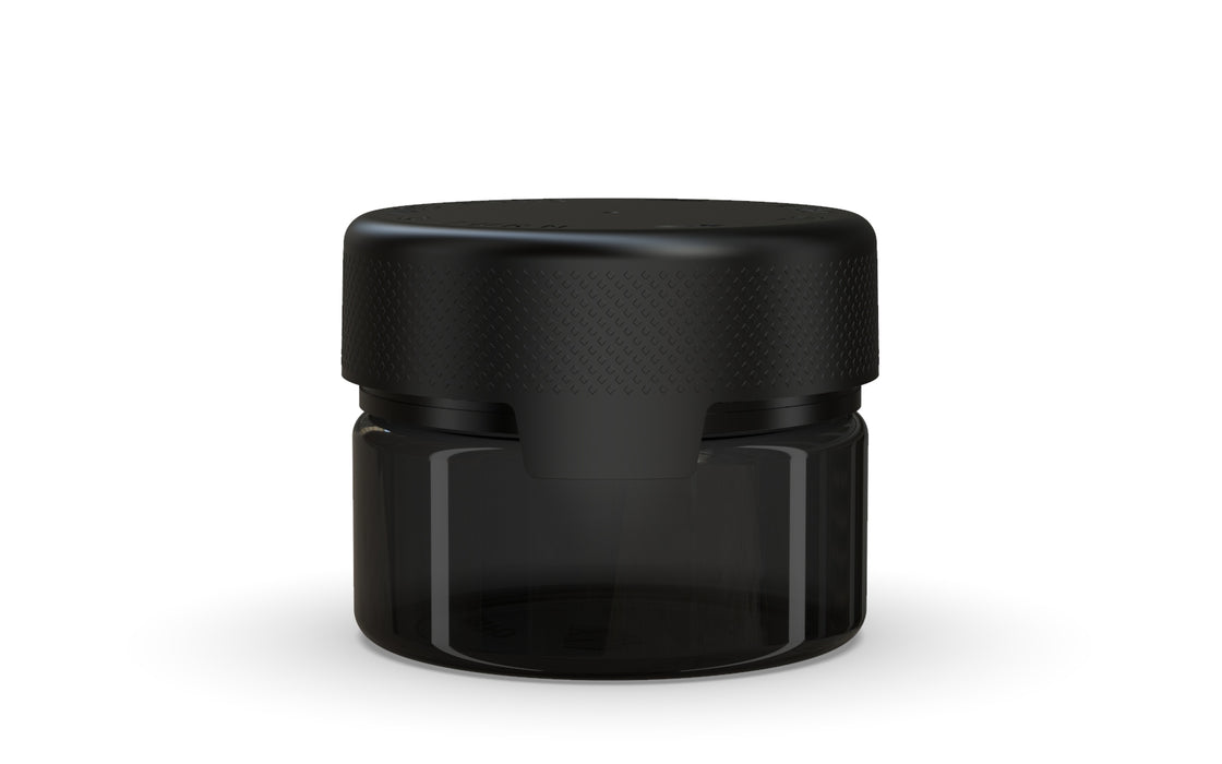 220CC/7.5FL.OZ/220ML Aviator CR - XL Container With Inner Seal & Tamper - Translucent Black With Opaque Black Lid