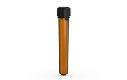 Aviator CR - Tube 120mm with Inner Seal & Tamper - Translucent Amber with Opaque Black Lid - Copackr.com