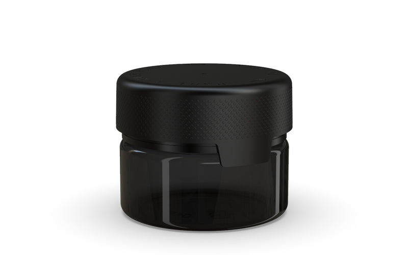 220CC/7.5FL.OZ/220ML Aviator CR - XL Container With Inner Seal & Tamper - Translucent Black With Opaque Black Lid - Copackr.com