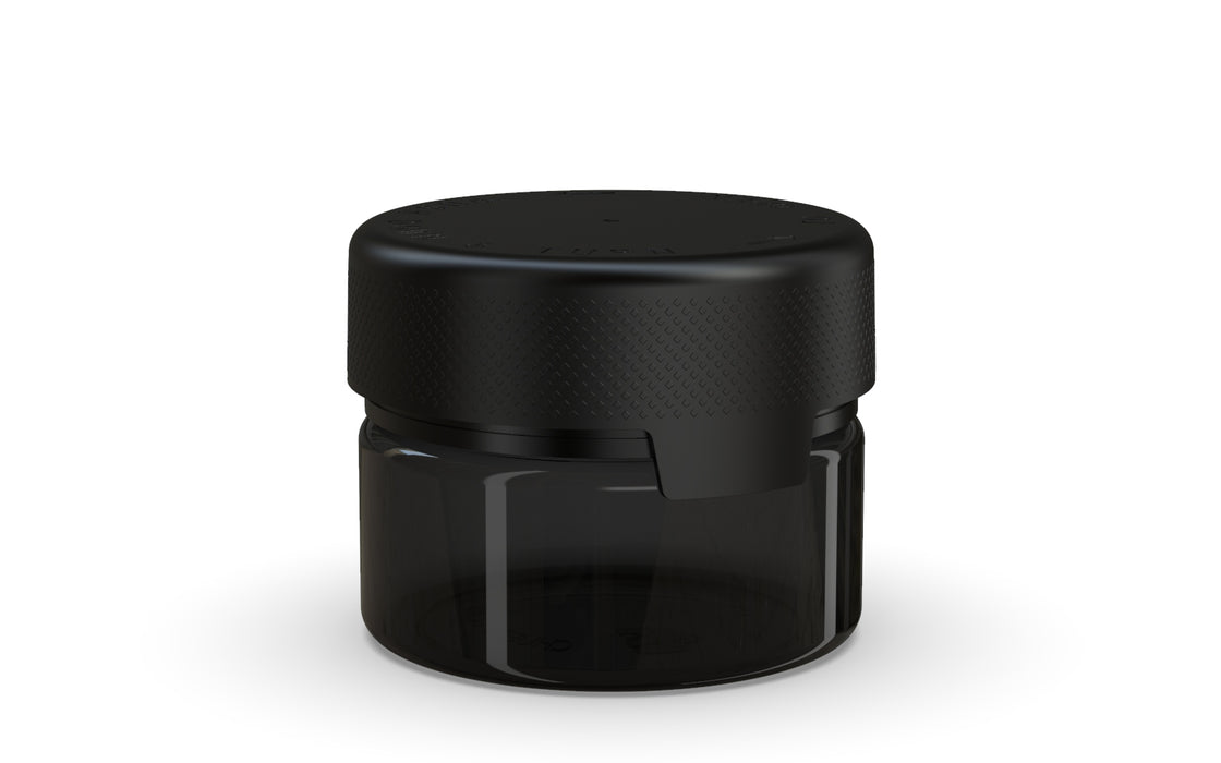 220CC/7.5FL.OZ/220ML Aviator CR - XL Container With Inner Seal & Tamper - Translucent Black With Opaque Black Lid