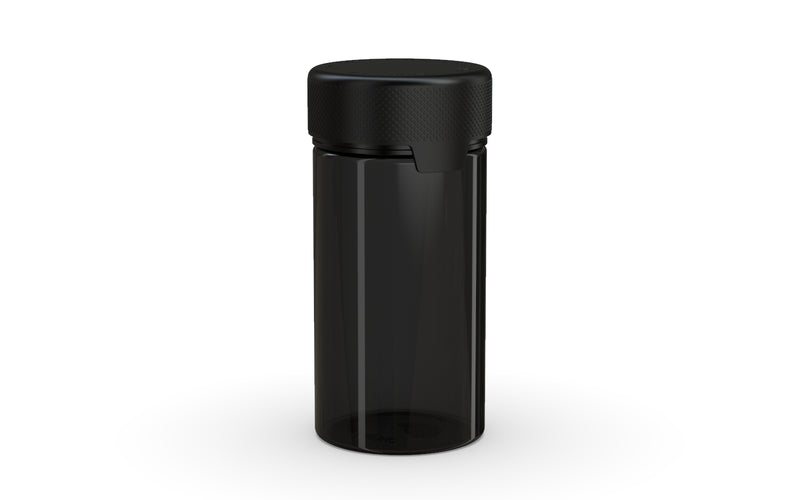 180CC/6FL.OZ/180ML Aviator CR - Container With Inner Seal & Tamper - Translucent Black With Opaque Black Lid - Copackr.com