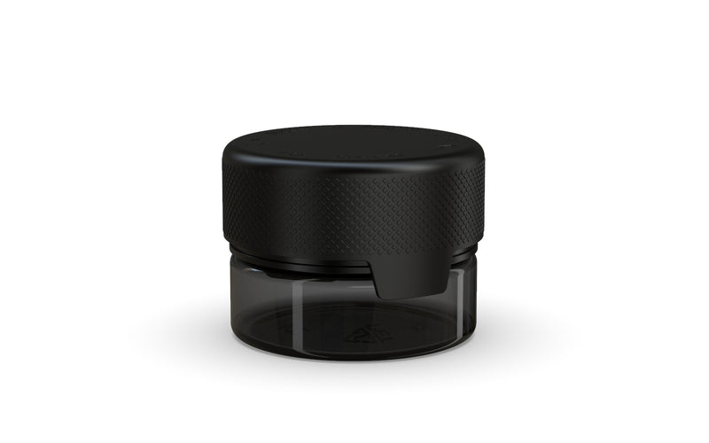30CC/1FL.OZ/30ML Aviator CR - Container With Inner Seal & Tamper - Translucent Black With Opaque Black Lid - Copackr.com